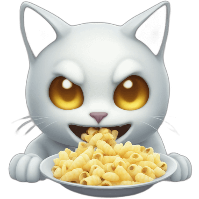 Creepy cat ghost eating popocorns emoji