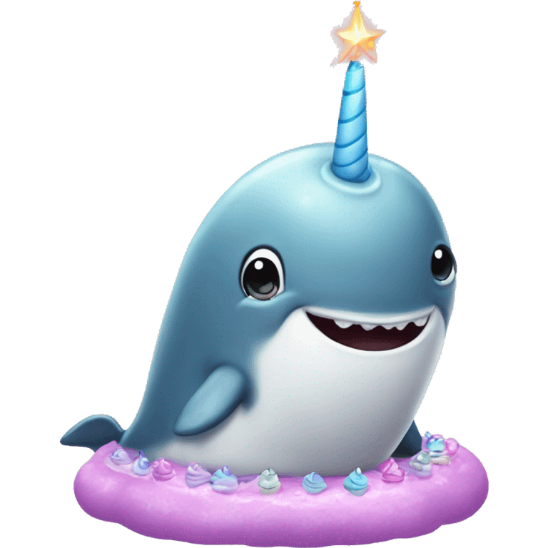 birthday cake narwhal emoji