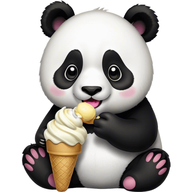 Panda eating ice cream emoji