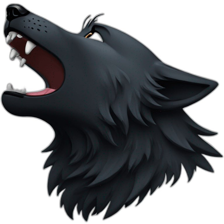 Black wolf howling  emoji