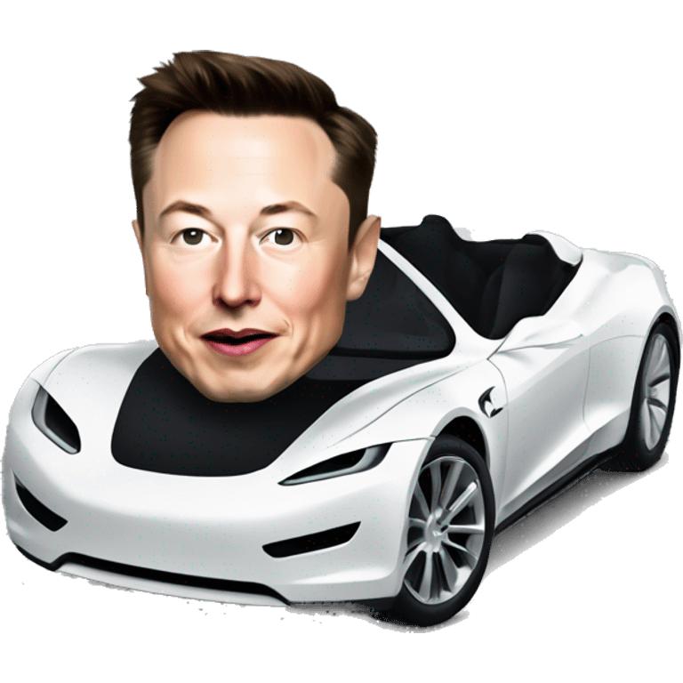 elon musk in a tesla roadster emoji