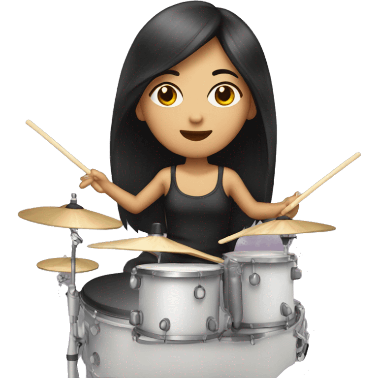 asian girl on drums emoji