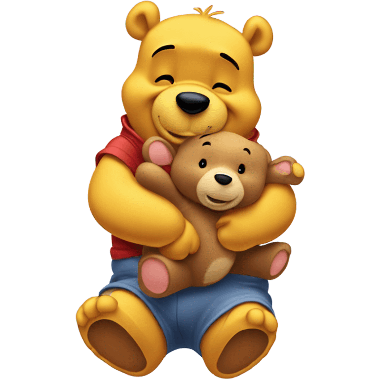 winnie the pooh hugging his teddy bear emoji