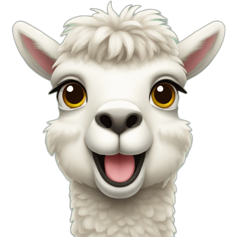 Happy alpaca emoji