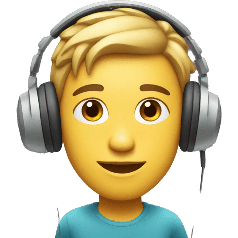 An emoji of podcaster in headphones looking aside  emoji