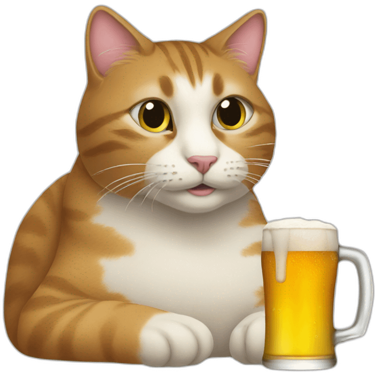 A cat drinking beer emoji