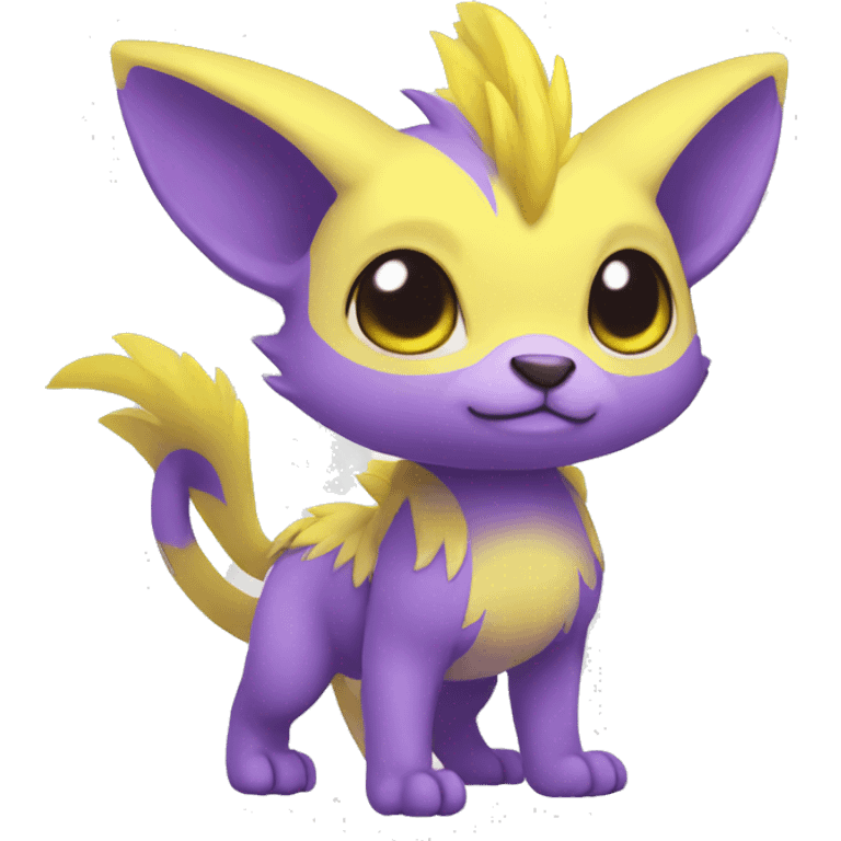 Cute cool purple yellow animal hybrid Fakemon full body emoji