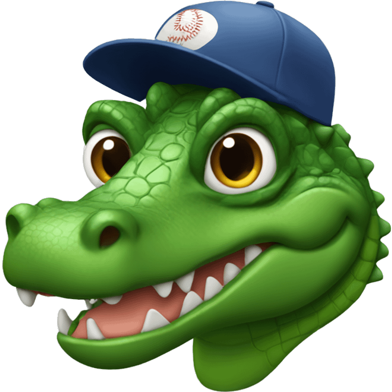 Alligator with a baseball hat emoji