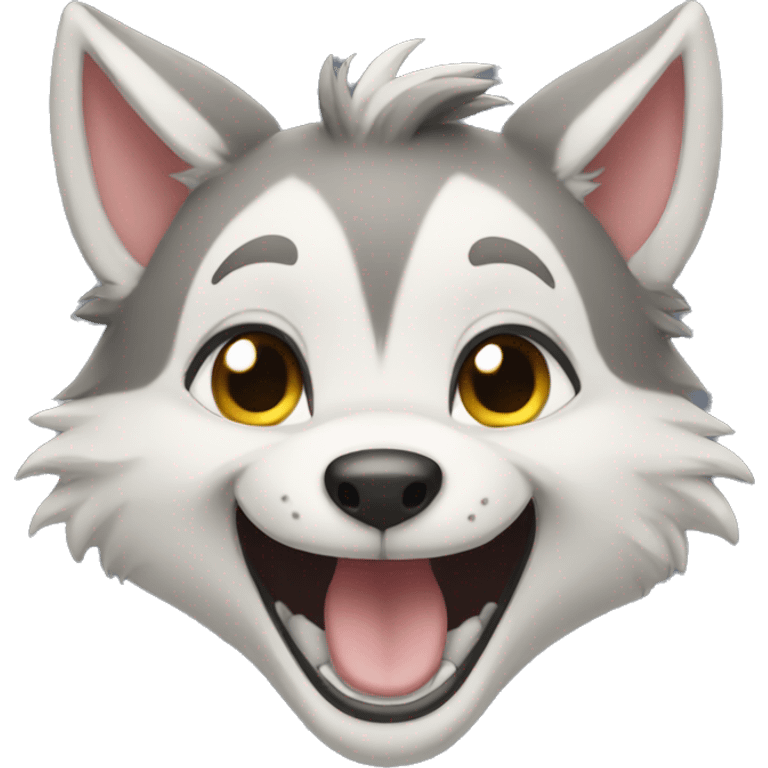 Baby Wolf laughing emoji