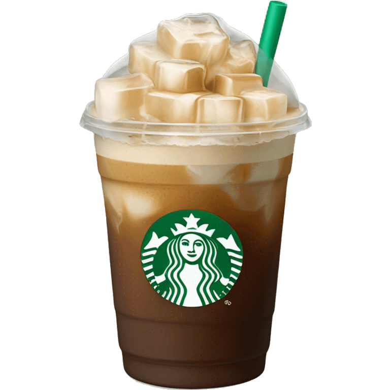 Starbuck ice coffee with ice cubes emoji