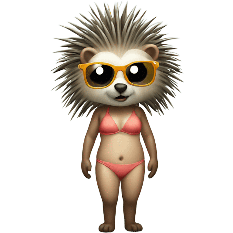 Porcupine in bikini emoji