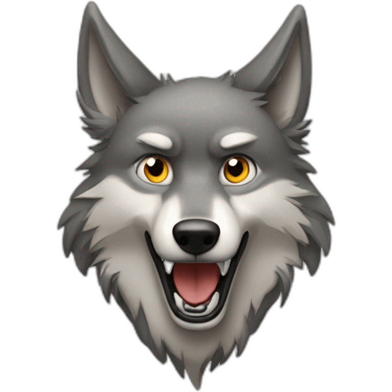 cartoon wolf howling with disproportionate eyes out of socket emoji