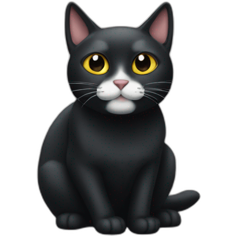 Black cat with white moustache emoji