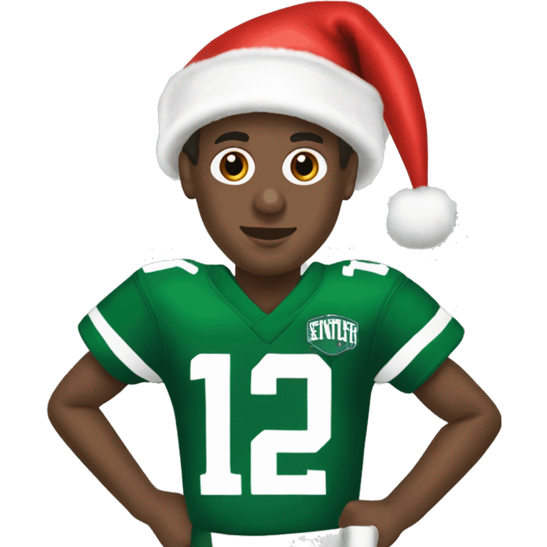 Geno smith in uniform and santa hat  as elf on the shelf  emoji