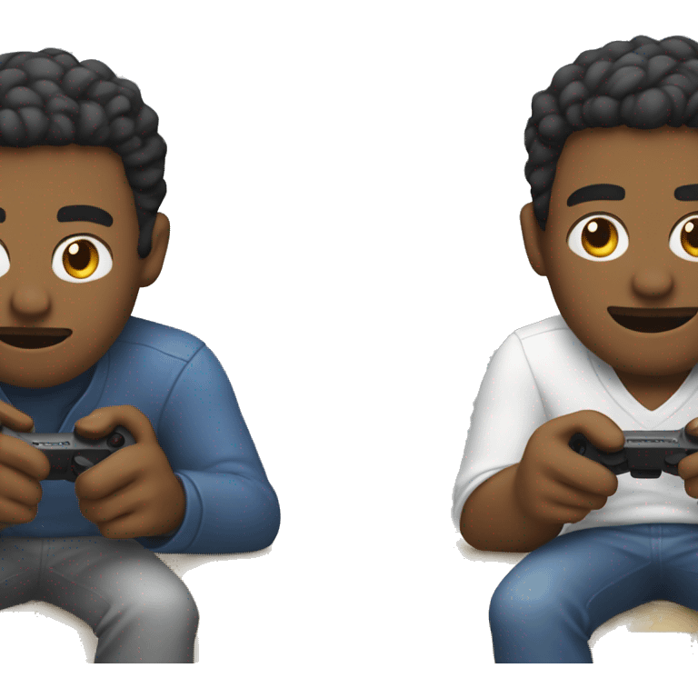 two men play video games emoji