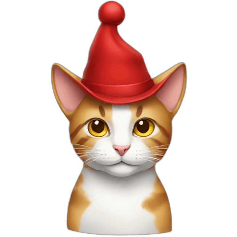 Cat with red hat emoji