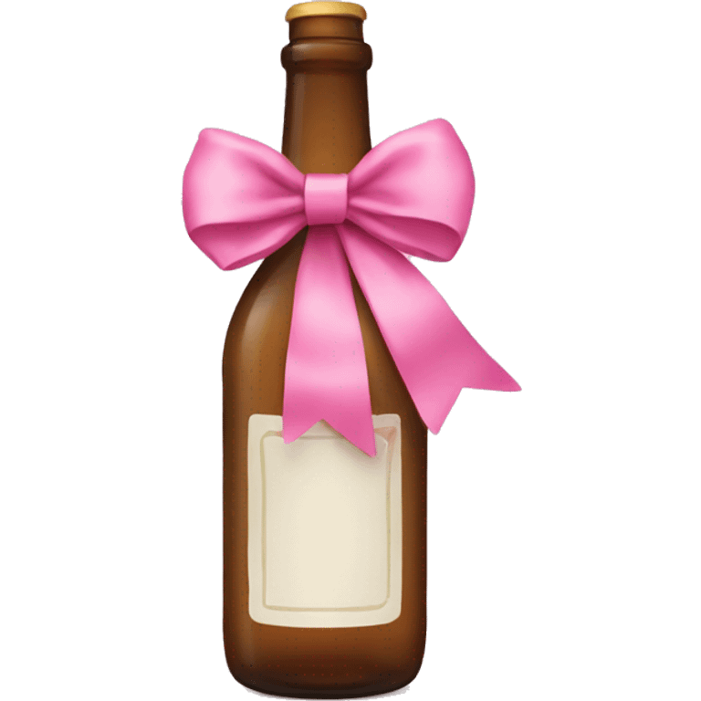 a bottle with a pink bow emoji