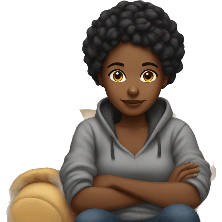 Cozy black girl emoji