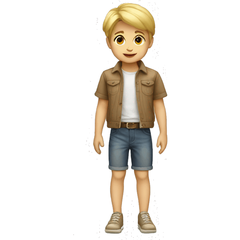 Boy blonde toddler full body emoji