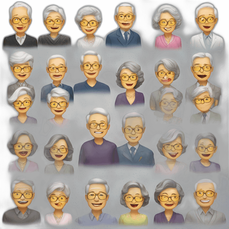 School reunion oriental seniors emoji