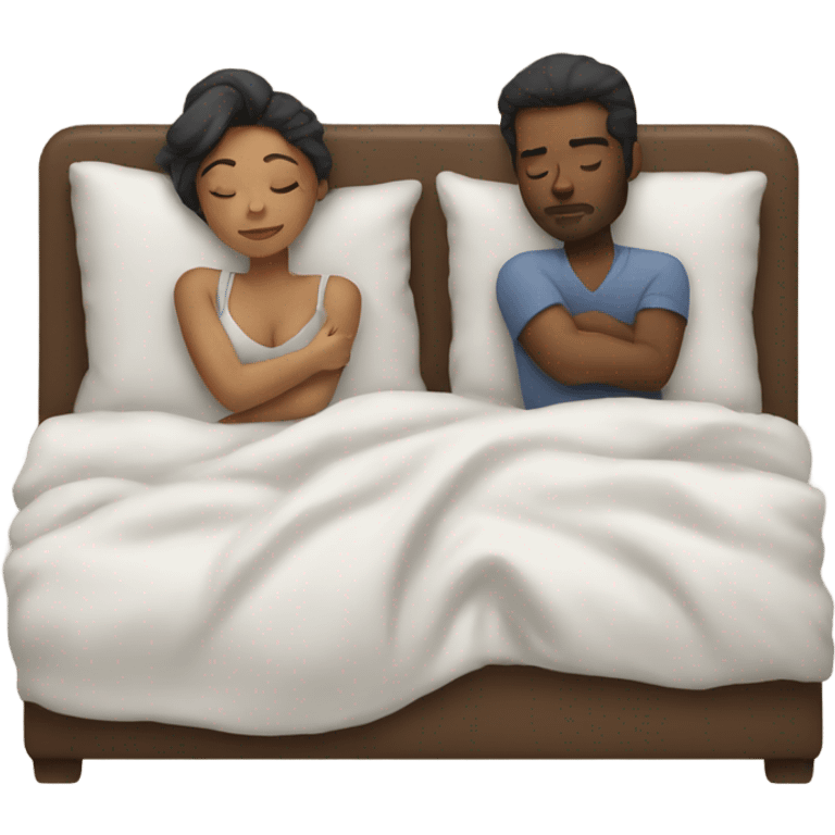 woman and man sleeping in bed emoji