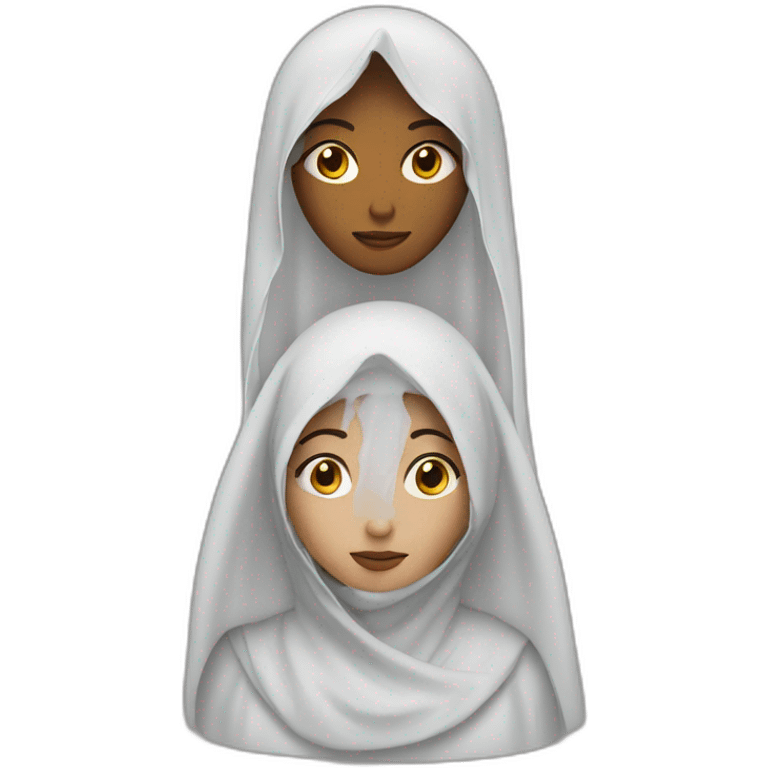 veiled woman with two kids emoji