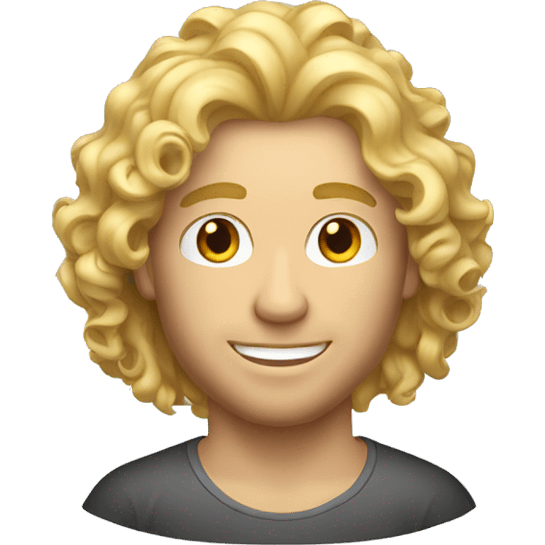 trevor blonde curly medium length hair adult man surfing on a surfboard emoji