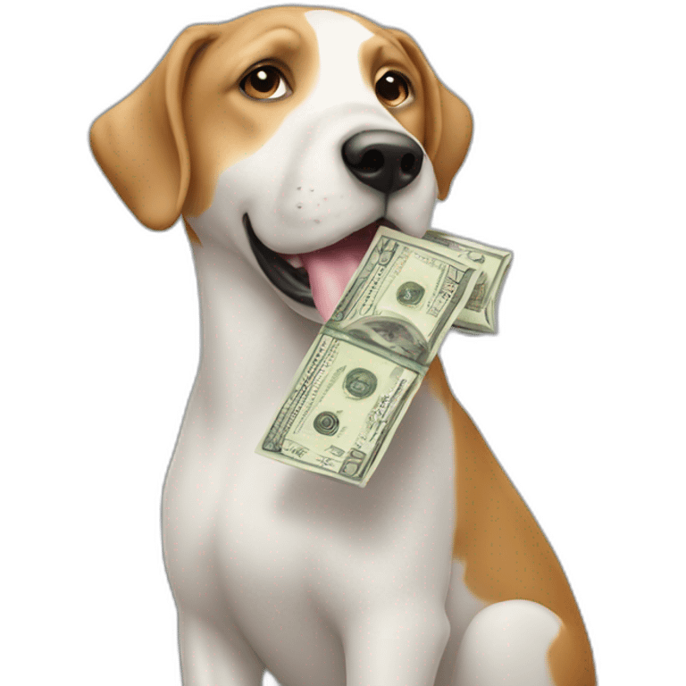 A animal holding money to its ear emoji