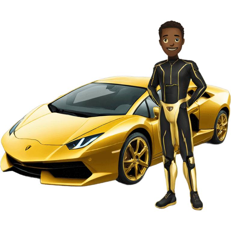 tron in front of gold Lamborghini  emoji