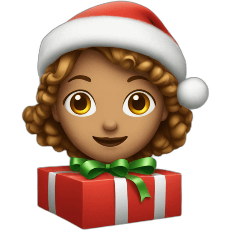 christmas girl in the red box emoji