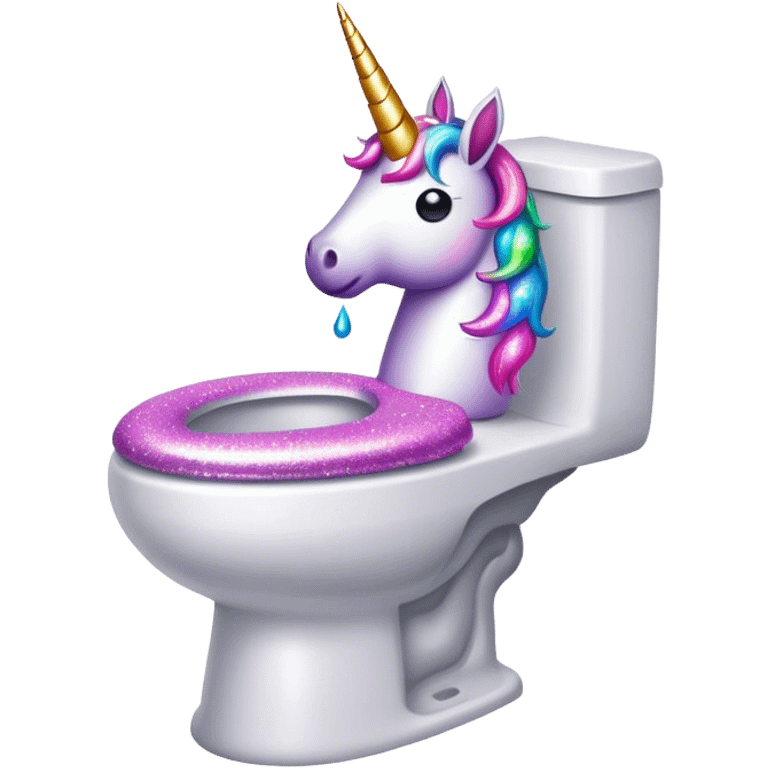 Unicorn poop in the toilet emoji