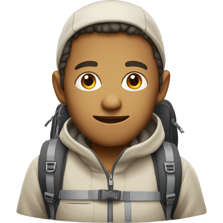 Backpacker, neutral face emoji