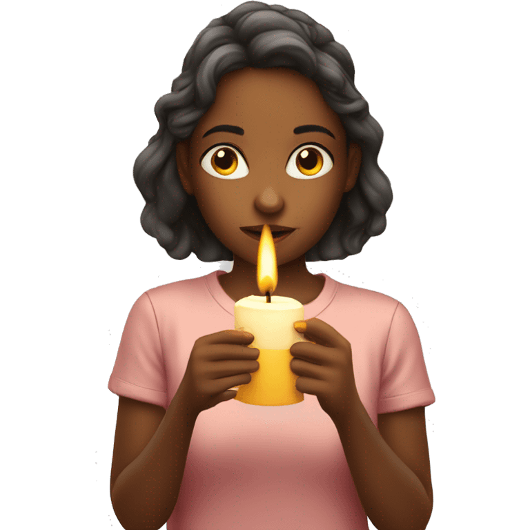 Girl blowing candle out emoji