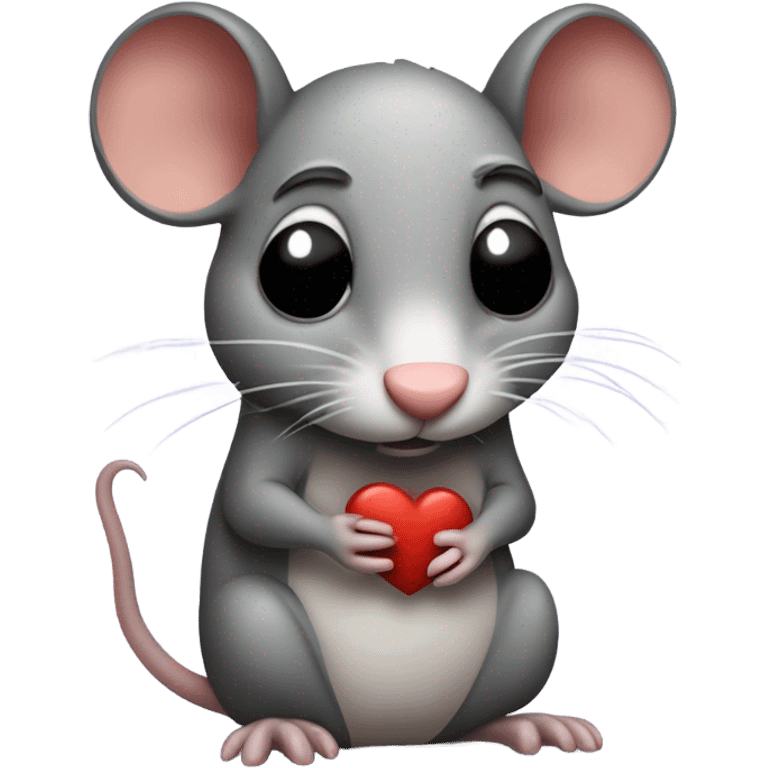 Sad Rat with a broken heart emoji