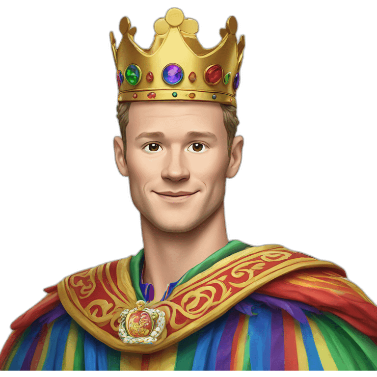 Jonathan Toews as a rainbow king with a royal robe on emoji