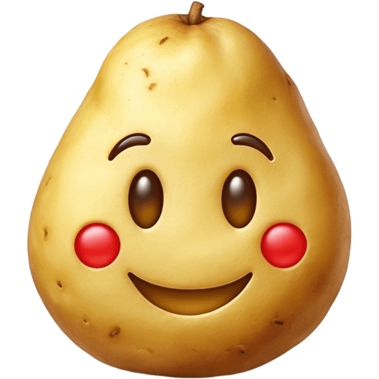 fried golden potato in the shape of a smiling emoji face  emoji