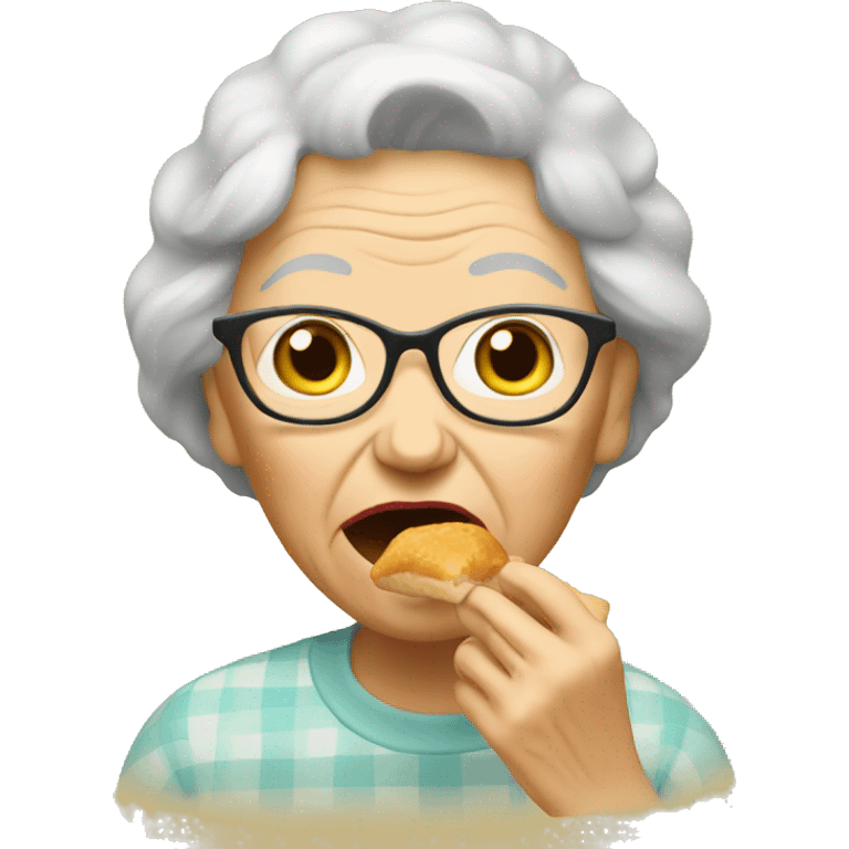 Grandma eating emoji