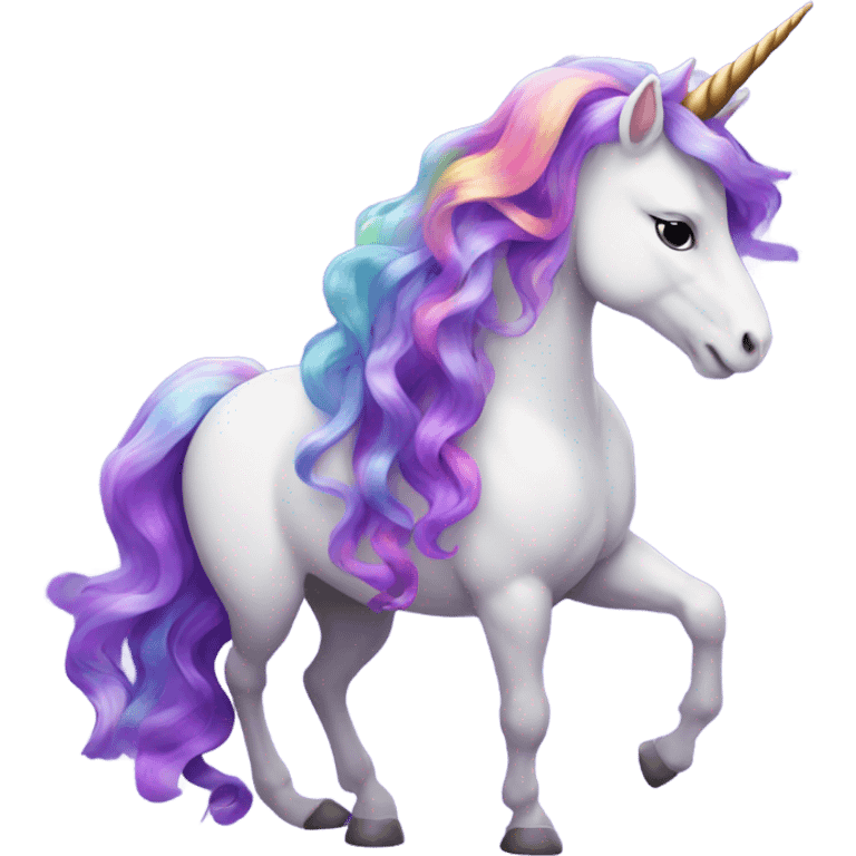 Unicorn and purple ribbon emoji