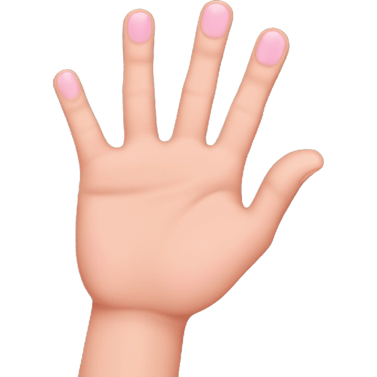 hand with index middle and ring finger extended, but not the thumb and pink emoji