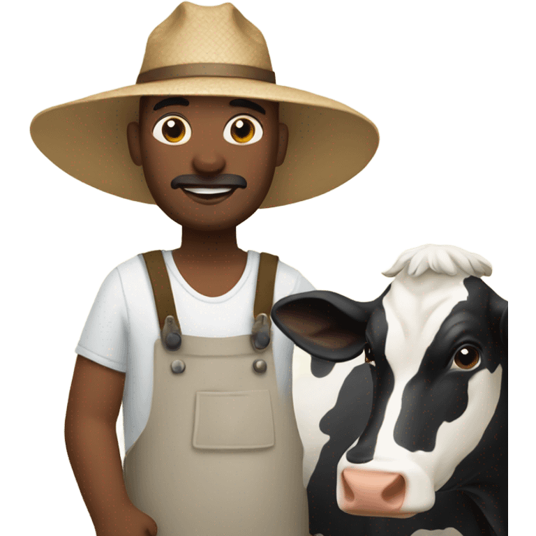 Farmer with a cow emoji