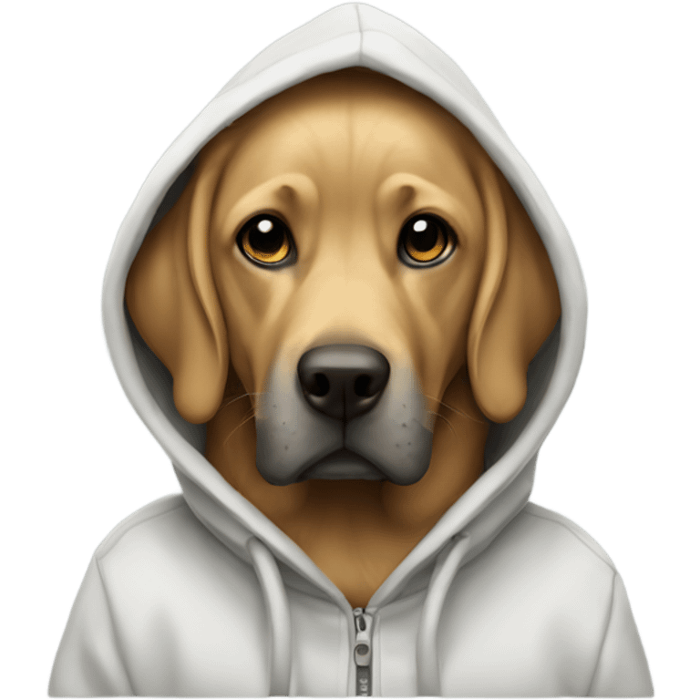 Lab wearing a hoodie  emoji