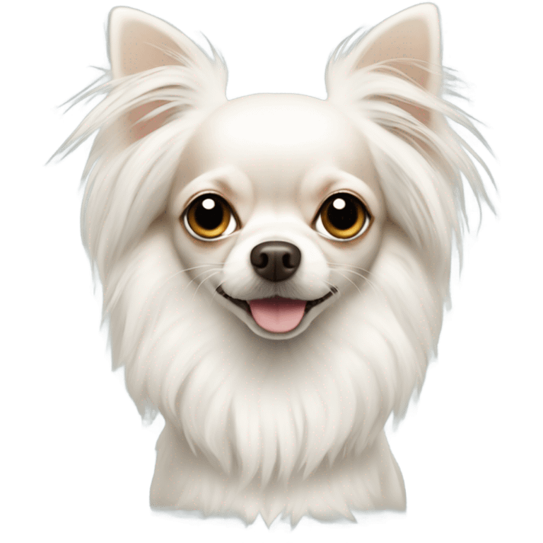 White long  haired Chihuahua  emoji