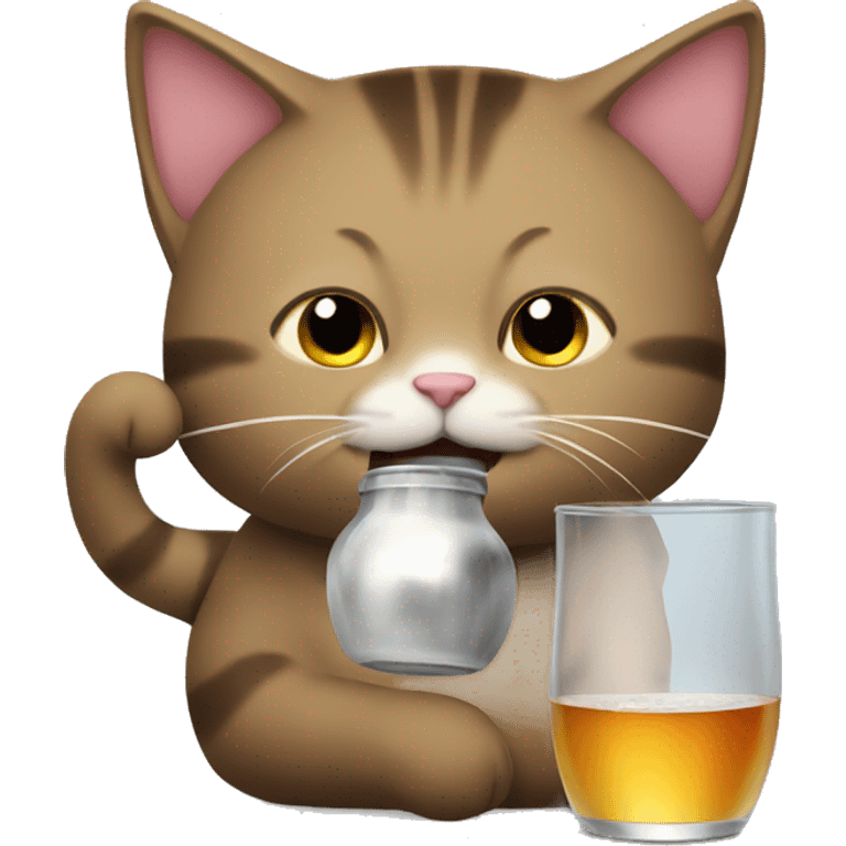 Cat drinking mate emoji