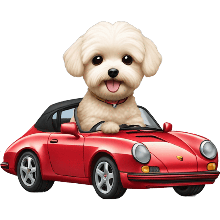 Maltipoo in a Porsche  emoji