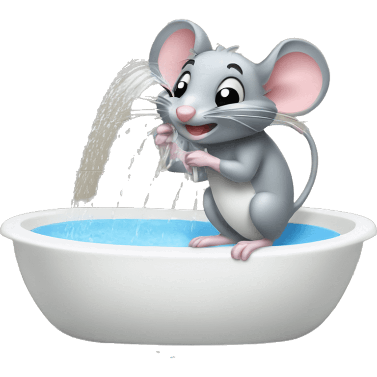 mouse scrubbing and taking shower emoji