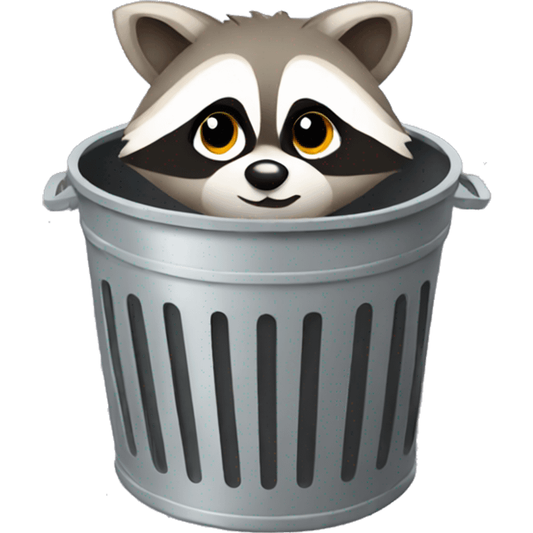 Cute raccoon in trash can emoji