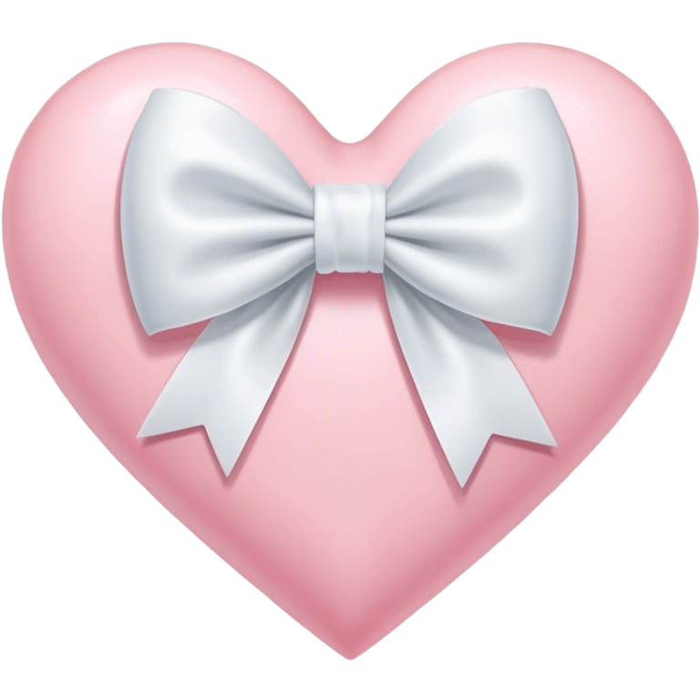 Pastel pink heart with white bow emoji