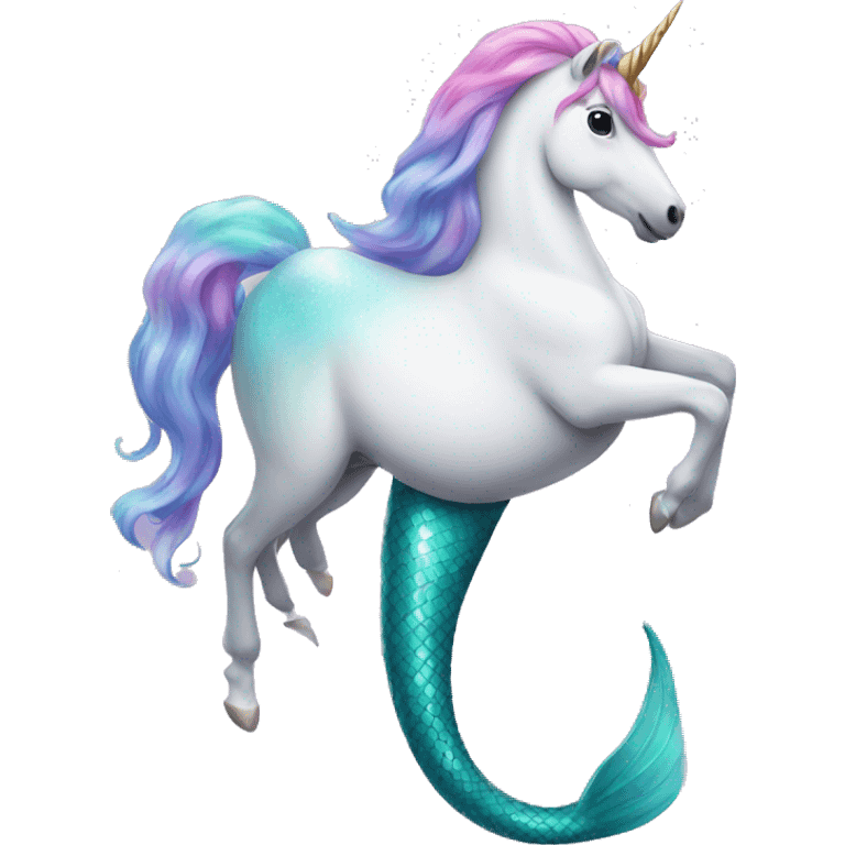 Unicorn with mermaid tail emoji