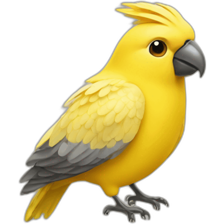 man with a yellow cockatiel bird emoji