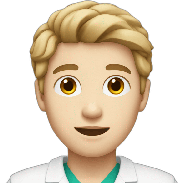 young male medical student with white skin and light brown hair emoji